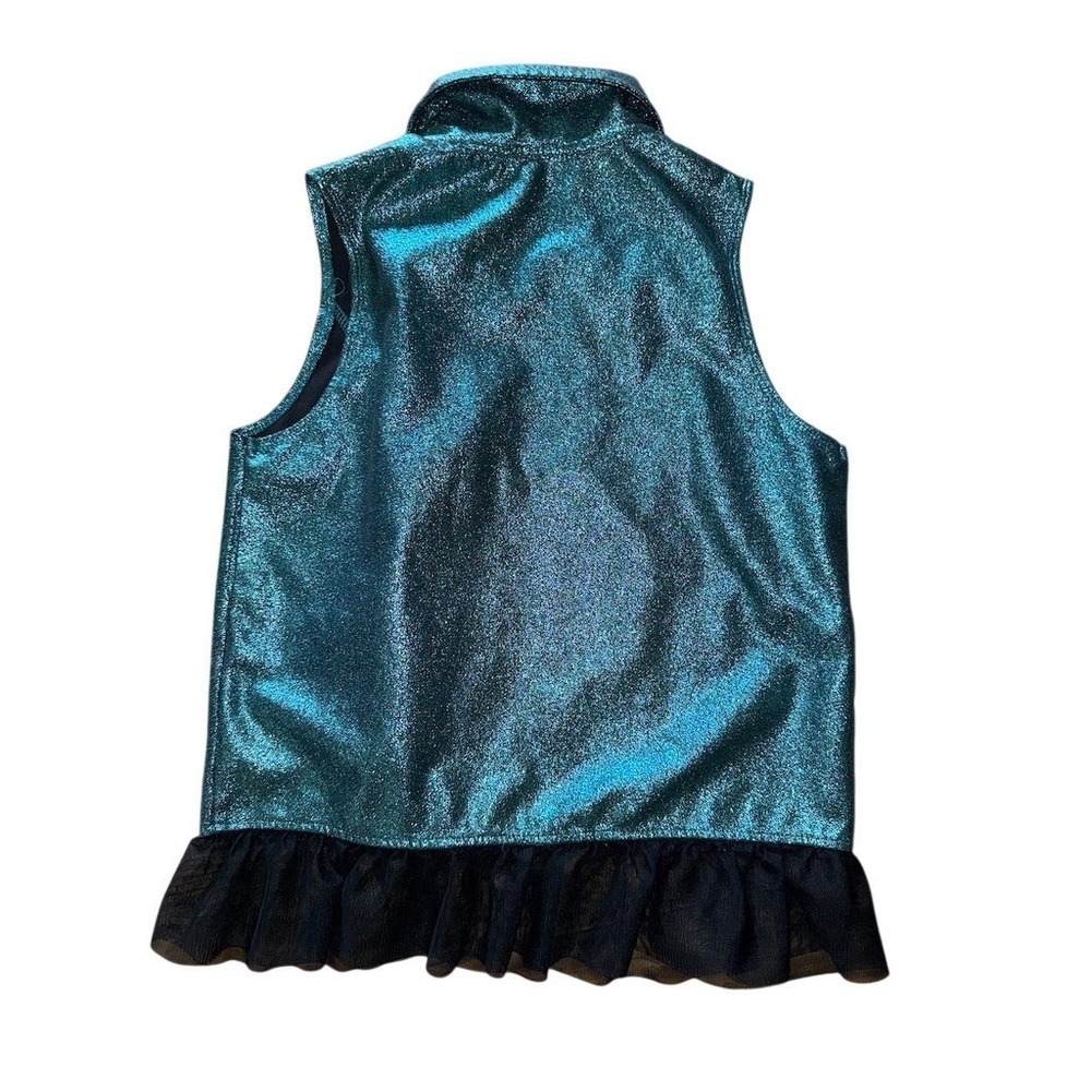 Disney‎ Descendants 3 Uma Moto Vest Girls XL 14/16 Teal Blue Ruffle Hem cosplay - Picture 4 of 5